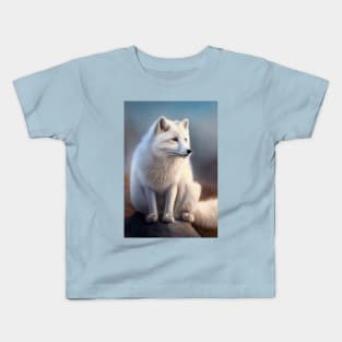Arctic Fox - Oil Paint Kids T-Shirt